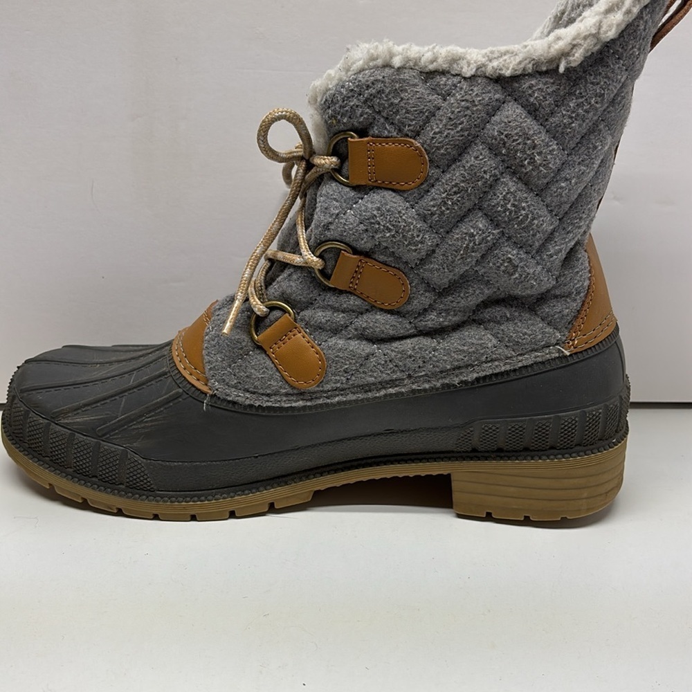 Time and Tru Women’s Gray Snow / Duck Boots Size 9 Grey Lace-Up - Picture 5 of 9